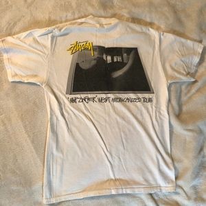 Stussy White/Yellow Rip Zinger Shirt Sz Medium M